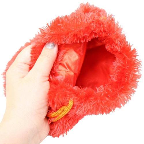 セサミストリート 巾着ポーチ ぬいぐるみ巾着 エルモ キャラクター グッズ メール便可