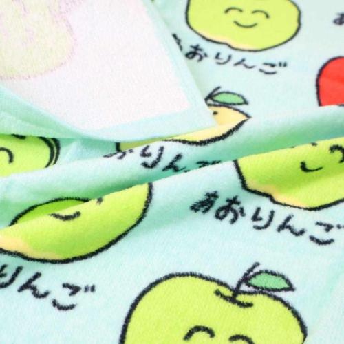 おえかきさん プリントロングタオル フェイスタオル あおりんごさん おもしろ雑貨 グッズ メール便可