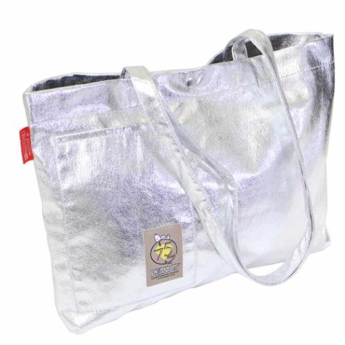 スヌーピー トートバッグ IP.A4w.メタリック.Peanuts-0Q メタリック調生地MEDIUMバッグ Silver ピーナッツ メール便可