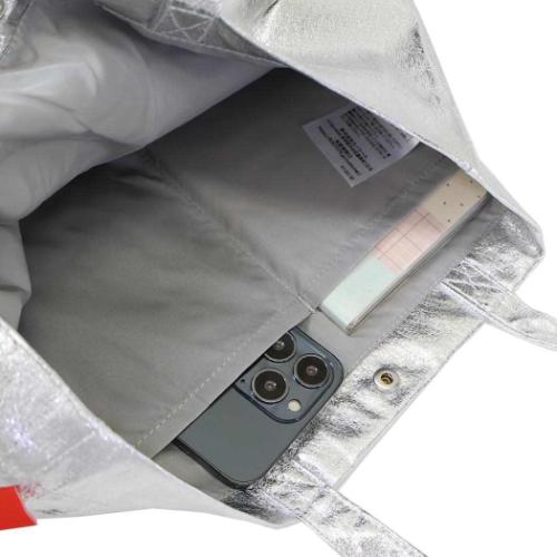 スヌーピー トートバッグ IP.A4w.メタリック.Peanuts-0Q メタリック調生地MEDIUMバッグ Silver ピーナッツ メール便可