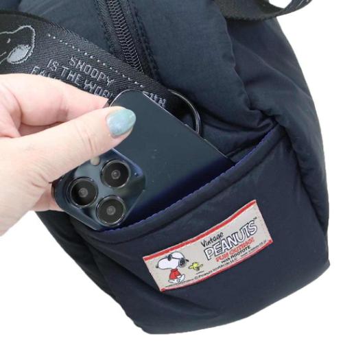 スヌーピー ショルダーバッグ IP.デリPadded.Peanuts-0S DELIミニバッグ m-black ピーナッツ キャラクター グッズ