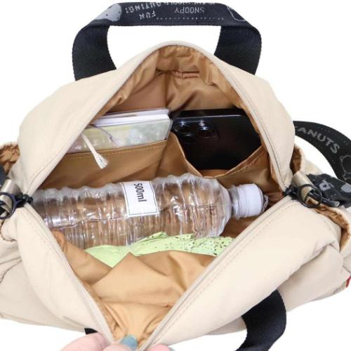 スヌーピー ショルダーバッグ IP.デリPadded.Peanuts-0S DELIミニバッグ m-beige ピーナッツ キャラクター グッズ