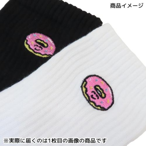 おえかきさん 女性用靴下 ししゅうソックス どーなっつさんホワイト かわいい グッズ メール便可