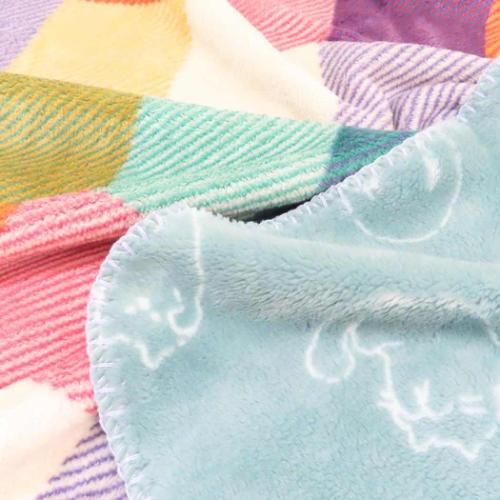 ひざ掛け毛布 リバーシブルブランケット ミネットチェック ミント 防寒対策 あったかグッズ グッズ