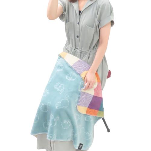 ひざ掛け毛布 リバーシブルブランケット ミネットチェック ミント 防寒対策 あったかグッズ グッズ