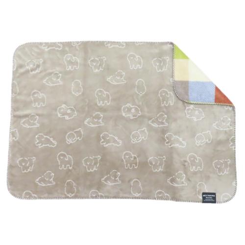 ひざ掛け毛布 リバーシブルブランケット パピーチェック ベージュ 防寒対策 あったかグッズ グッズ