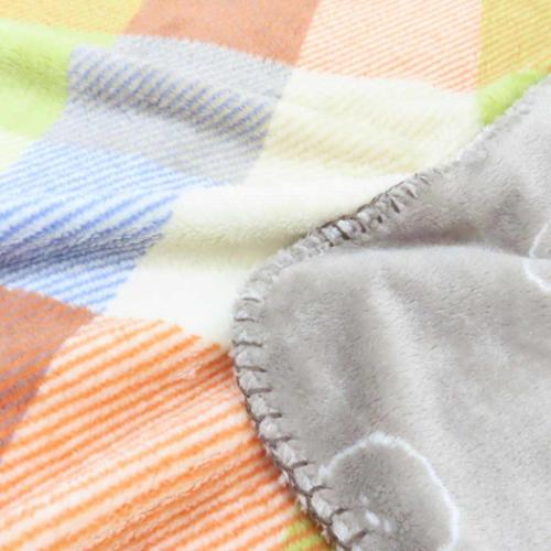 ひざ掛け毛布 リバーシブルブランケット パピーチェック ベージュ 防寒対策 あったかグッズ グッズ