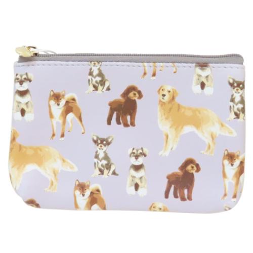 ミニポーチ ミニフラットポーチ メニードッグ グレイ いぬ コンパクト グッズ メール便可