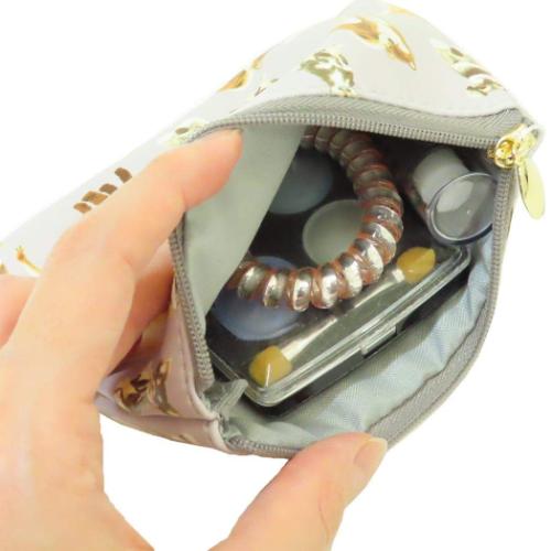 ミニポーチ ミニフラットポーチ メニードッグ グレイ いぬ コンパクト グッズ メール便可