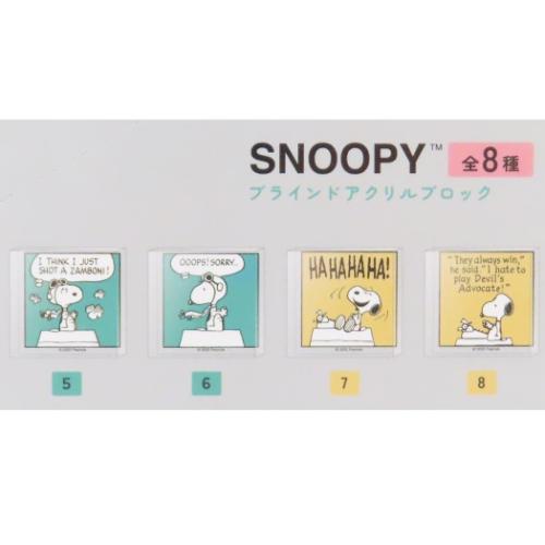 スヌーピー アクリルフィギュア ブラインドアクリルブロック 全8種の内どれか1つ スヌーピーコミック ピーナッツ メール便可