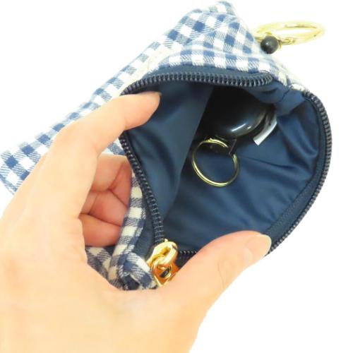 スヌーピー キーケース＆定期入れ パスポーチ リール付き オラフ ネイビーチェックシリーズ ピーナッツ キャラクター グッズ メール便可