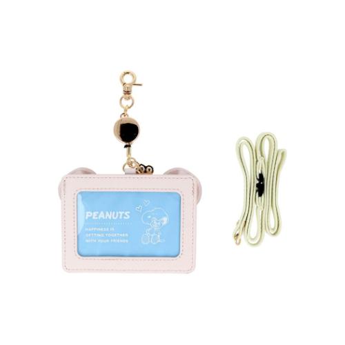 スヌーピー 定期入れ リール付カードホルダー パステル ピーナッツ キャラクター グッズ メール便可