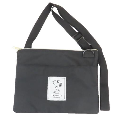 スヌーピー 斜め掛けかばん ショルダーバッグ BK Myselect ピーナッツ キャラクター グッズ メール便可