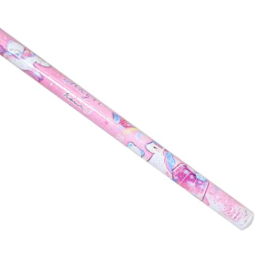 鉛筆 ラメ入りえんぴつ 2B 丸軸 マジックアワーユニコーン かわいい グッズ メール便可