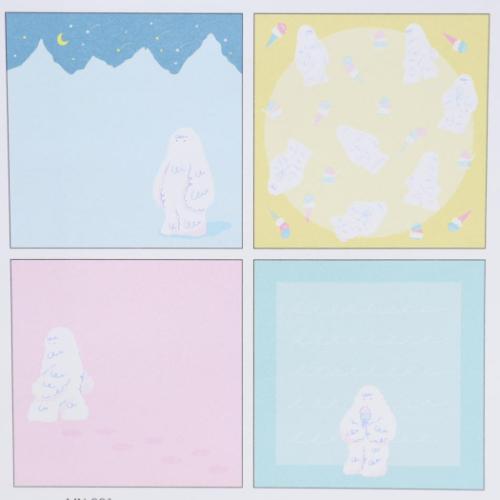 ミカクニン メモ帳 メモパッド スクエア イエティ おもしろ文具 グッズ メール便可