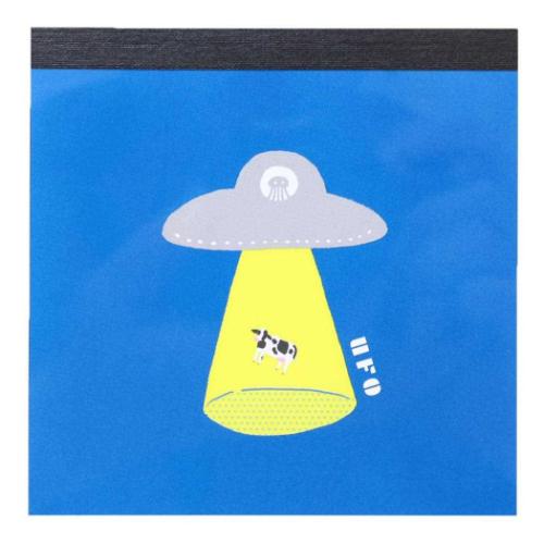 ミカクニン メモ帳 メモパッド スクエア UFO おもしろ文具 グッズ メール便可
