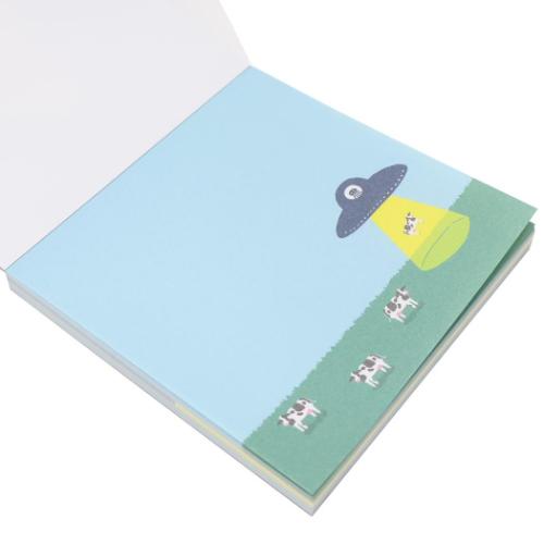 ミカクニン メモ帳 メモパッド スクエア UFO おもしろ文具 グッズ メール便可
