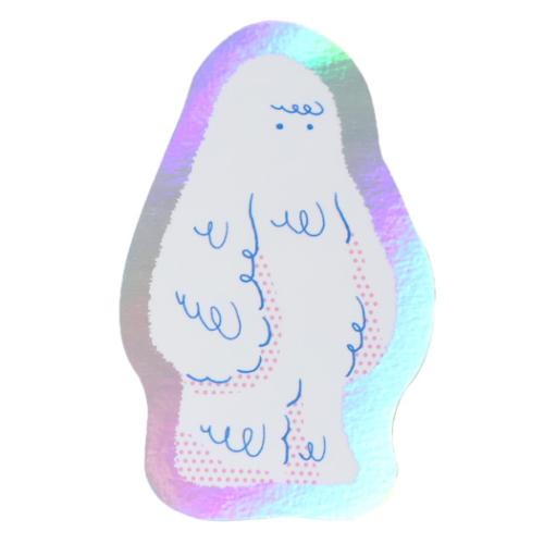 ミカクニン ダイカットシール オーロラステッカー イエティ おもしろ文具 グッズ メール便可