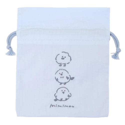 ミミムー きんちゃくポーチ 巾着 シマエナガ かわいい グッズ メール便可