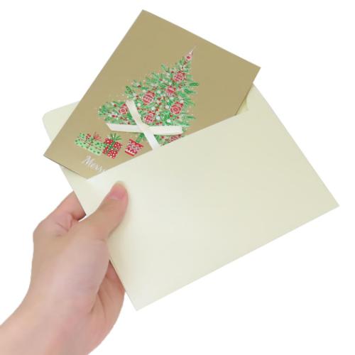 CHRISTMAS グリーティングカード クリスマスイタリアカード 金 ギフト雑貨 封筒付き CHRISTMAS Xmasカード グッズ メール便可
