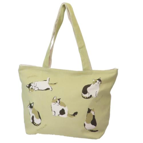 トートバッグ 横型トートバッグ ファスナー付き くるみ ねこ かわいい グッズ メール便可