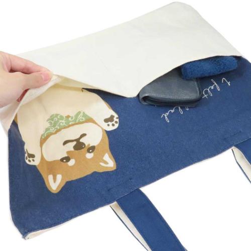 トートバッグ ポケット横型トートバッグ ファスナー付き 遊んでコータくん いぬ かわいい グッズ メール便可