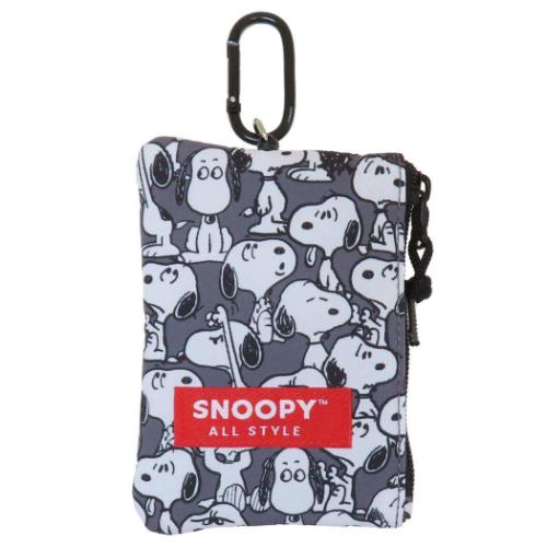 スヌーピー 定期入れ リール付きパスポーチ 総柄 ピーナッツ キャラクター グッズ メール便可