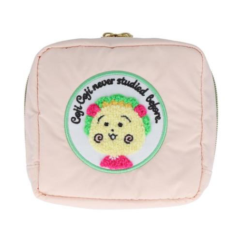 コジコジ コスメポーチ スクエアサガラ刺繍ポーチ P ピンク さくらももこ アニメキャラクター グッズ