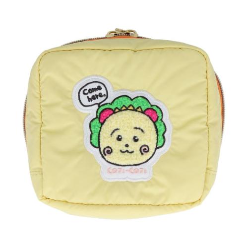 コジコジ コスメポーチ スクエアサガラ刺繍ポーチ Y イエロー さくらももこ アニメキャラクター グッズ