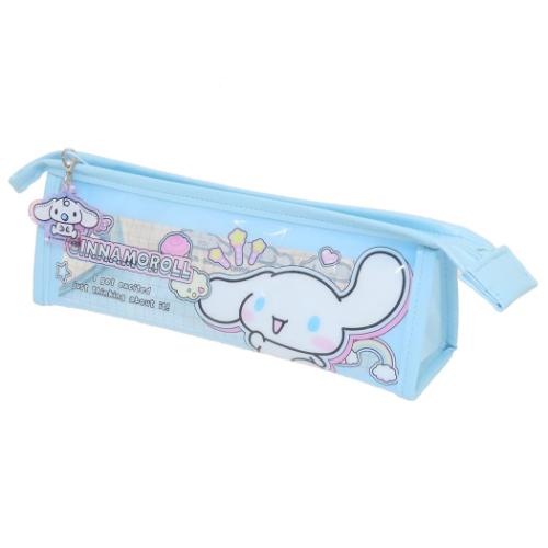 シナモロール ペンケース チャーム付きフチイロペンポーチ ペタペタステッカーズ サンリオ キャラクター グッズ