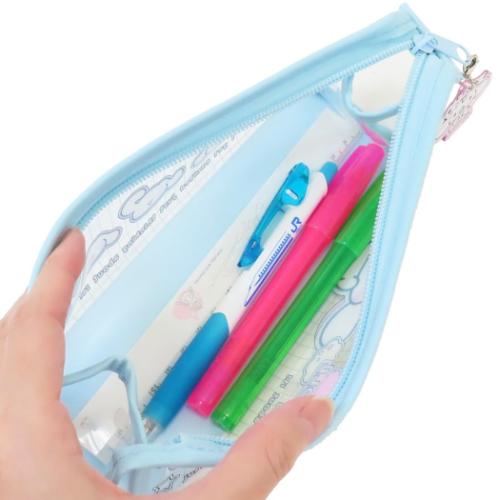 シナモロール ペンケース チャーム付きフチイロペンポーチ ペタペタステッカーズ サンリオ キャラクター グッズ