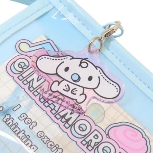 シナモロール ペンケース チャーム付きフチイロペンポーチ ペタペタステッカーズ サンリオ キャラクター グッズ