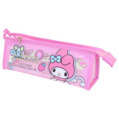 マイメロディ ペンケース チャーム付きフチイロペンポーチ ペタペタステッカーズ サンリオ キャラクター グッズ