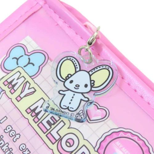 マイメロディ ペンケース チャーム付きフチイロペンポーチ ペタペタステッカーズ サンリオ キャラクター グッズ