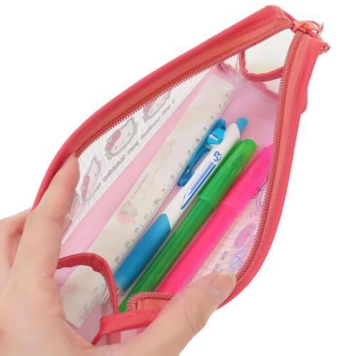 ハローキティ ペンケース チャーム付きフチイロペンポーチ ペタペタステッカーズ サンリオ キャラクター グッズ