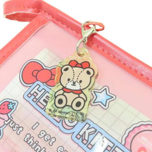 ハローキティ ペンケース チャーム付きフチイロペンポーチ ペタペタステッカーズ サンリオ キャラクター グッズ