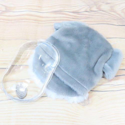 シュナ ぬいぐるみカイロ ポケットカイロ グレイ かわいい グッズ メール便可