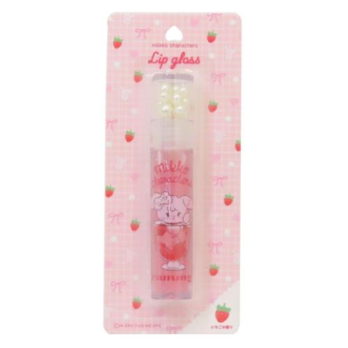 mikko illustrations コスメ雑貨 リップグロス いちごの香り キャミ— キャラクター グッズ メール便可