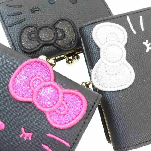 ハローキティ ミニウォレット 口金財布 ブラック サンリオ キャラクター グッズ