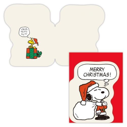 スヌーピー クリスマスカード ミニカード SNサンタクロース ピーナッツ メッセージカード キャラクター グッズ メール便可