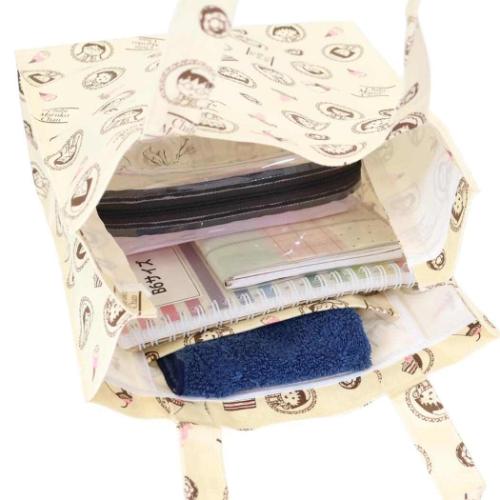 ちびまる子ちゃん 手提げかばん 総柄トートバッグ アニメキャラクター グッズ メール便可