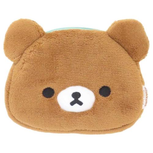リラックマ フェイスポーチ モフモフポーチ チャイロイコグマ サンエックス キャラクター グッズ メール便可