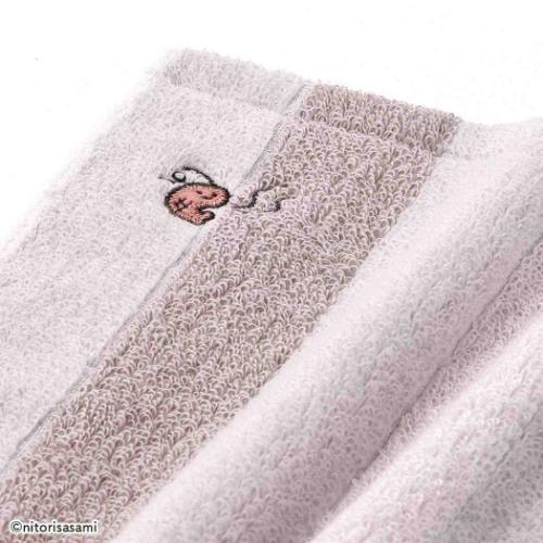 ホワイトタイガーとブラックタイガー ロングタオル フルフィーコットン無撚糸フェイスタオル ちょっぴりドジ うさぎ先生 ピンク メール便可