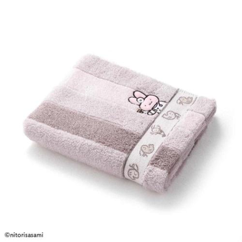 ホワイトタイガーとブラックタイガー ロングタオル フルフィーコットン無撚糸フェイスタオル ちょっぴりドジ うさぎ先生 ピンク メール便可