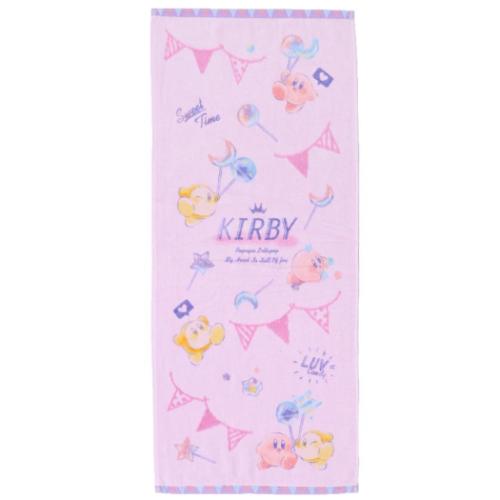 星のカービィ フェイスタオル ジャカードロングタオル オーガニックコットン カービィシャイニーポップ プププロリポップ メール便可