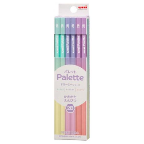 鉛筆 六角軸えんぴつ12本セット 2B uni Palette ドリーミーシリーズ 小学生 グッズ メール便可