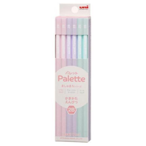 鉛筆 六角軸えんぴつ12本セット 2B uni Palette ましゅまろシリーズ 小学生 グッズ メール便可