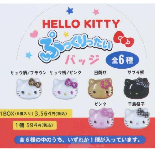 ハローキティ バッジ ぷっくりったいバッジ 全6種 6個入セット サンリオ キャラクター グッズ
