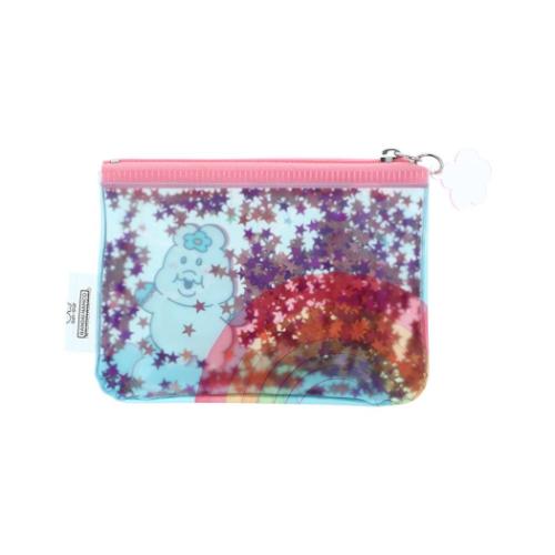 んぽちゃむ ミニポーチ スパンコール入りミニポーチ ブルー キャラクター グッズ メール便可
