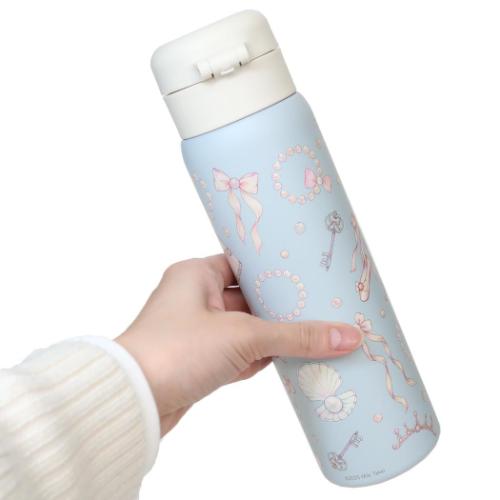 たけいみき 保温保冷水筒 ステンレスワンプッシュボトル480ml 真珠の踊り ガーリーイラスト グッズ
